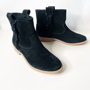 Soludos Suede Braided Black Ankle Bootie Size 7